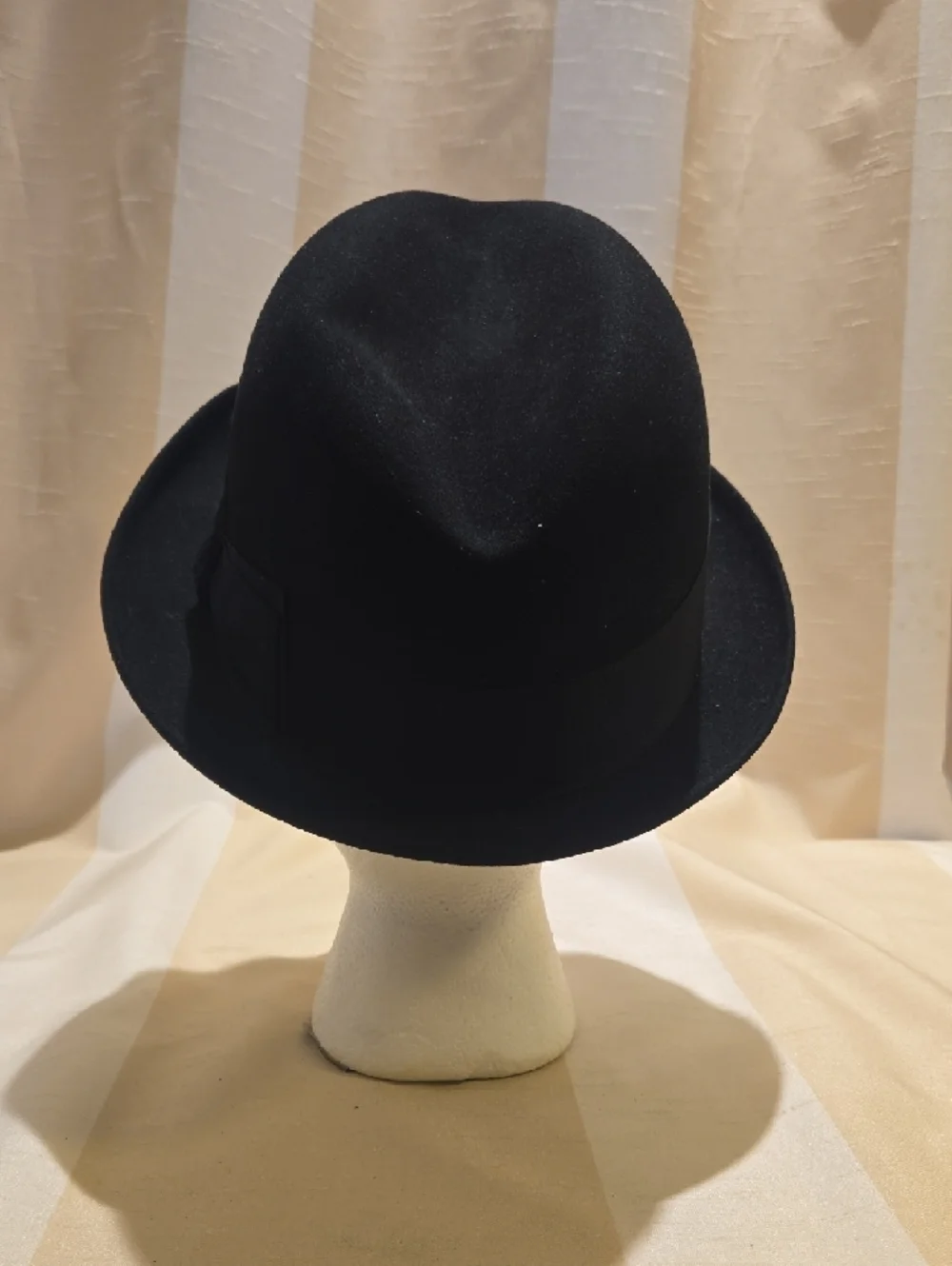 Men's Black Felt Bowler Hat with Ribbon Band - Picture 11 of 13